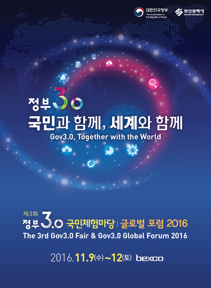 「제3회 정부 3.0 국민 체험마당 및 글로벌 포럼 2016」 포스터  홍보